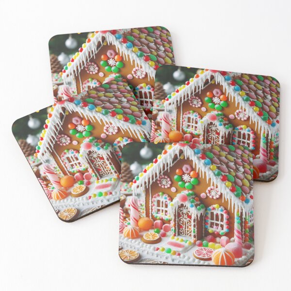 Item preview, A festive gingerbread house decorated with candy, cookies, and frosting designed and sold by homydesign.
