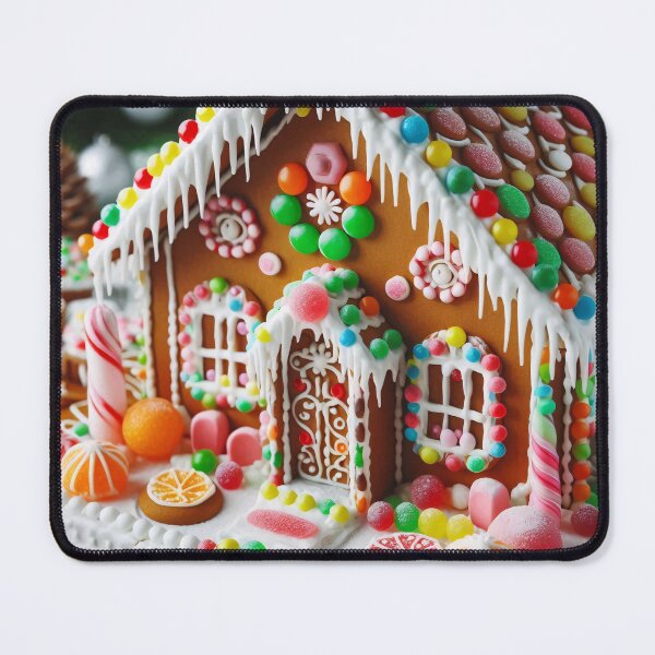 Item preview, A festive gingerbread house decorated with candy, cookies, and frosting designed and sold by homydesign.