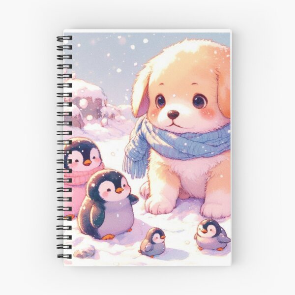 Item preview, Cute Kawaii Labrador Retriever With Penguin Friends In Winter Wonderland designed and sold by FaydeFlora.