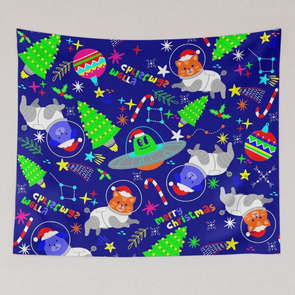 Item preview, ugly christmas alien santa dog cat designed and sold by Gossip Rag.