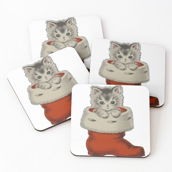 Item preview, Vintage Christmas Cat  designed and sold by Pixiedrop.