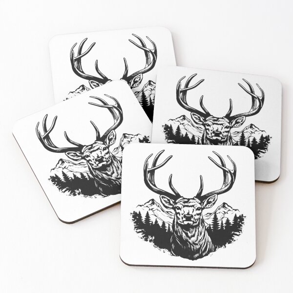 Item preview, Deer Head Elk Stag Fawn Moose Caribou Reindeer Antlers designed and sold by inkoutninja.