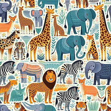 Artwork thumbnail, Animals Pattern by Cveti Dinkova