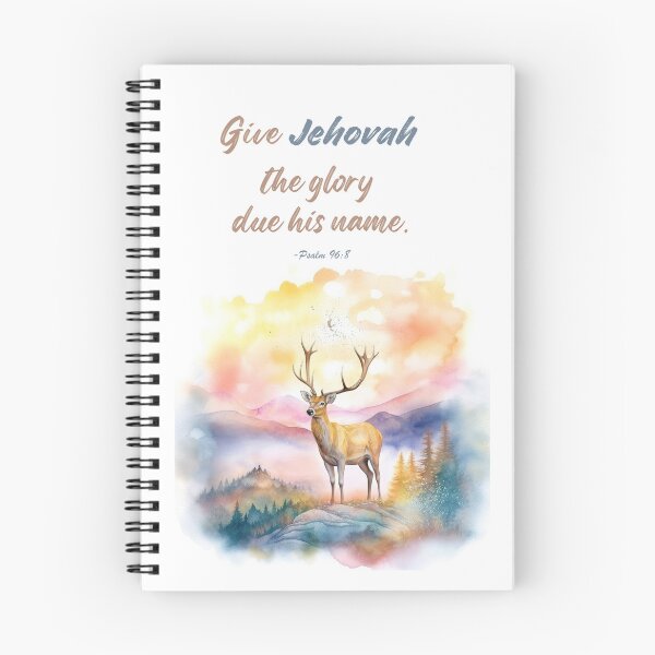 Item preview, "Give Jehovah the Glory due his Name"  - Psalm 96:8 JW 2025 Year Text - Stag in Pastel Landscape designed and sold by Kishaprints.