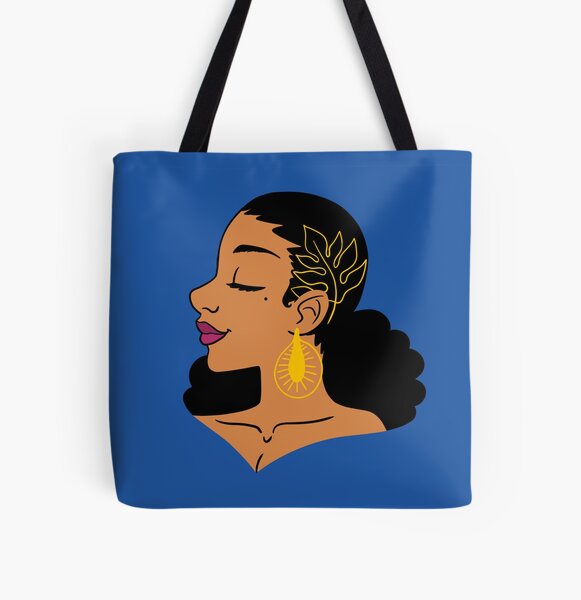 Femme noire - thème Fruit à pain Tote bag doublé