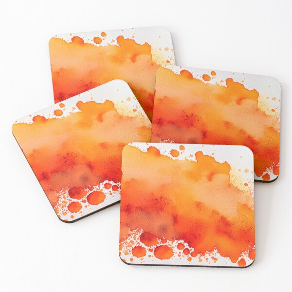 Item preview, Watercolor illustration of mix of orange and brown splashes, suggesting motion and artistic chaos Generative Ai. designed and sold by homydesign.