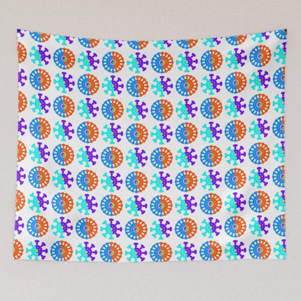 Item preview, A colorful pattern of circles and squares with a blue and orange center designed and sold by PWDigitalArt.