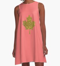 Golden Leaf A-Line Dress