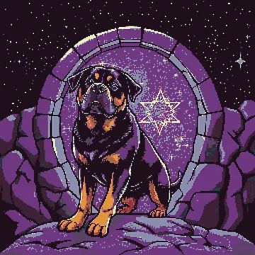 Artwork thumbnail, Pixel Rottweiler Protector by NaturePixel