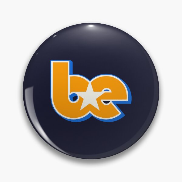 Item preview, BE Star Contrast Initials Outline Logo Orange Blue White designed and sold by aestheticqueen.