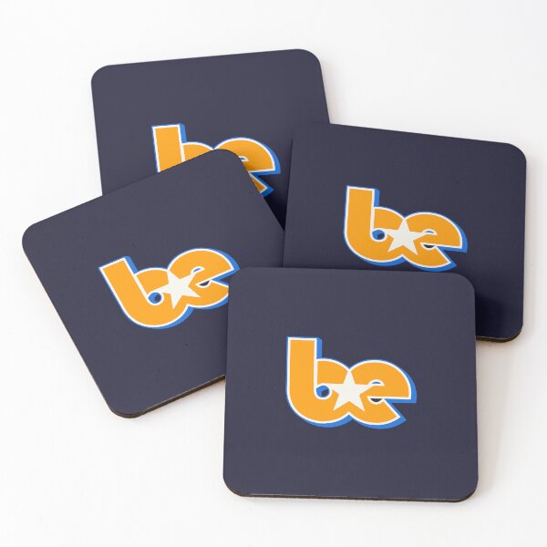 Item preview, BE Star Contrast Initials Outline Logo Orange Blue White designed and sold by aestheticqueen.
