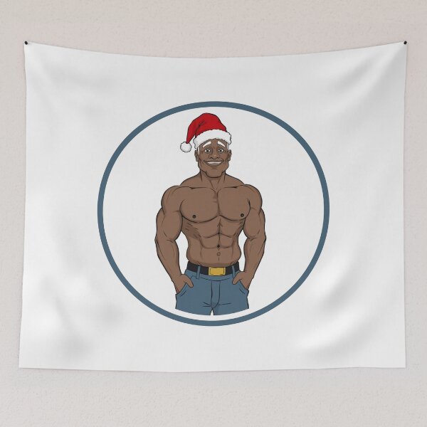 Item preview, Beautiful muscular Santa Claus designed and sold by muscledaddies.
