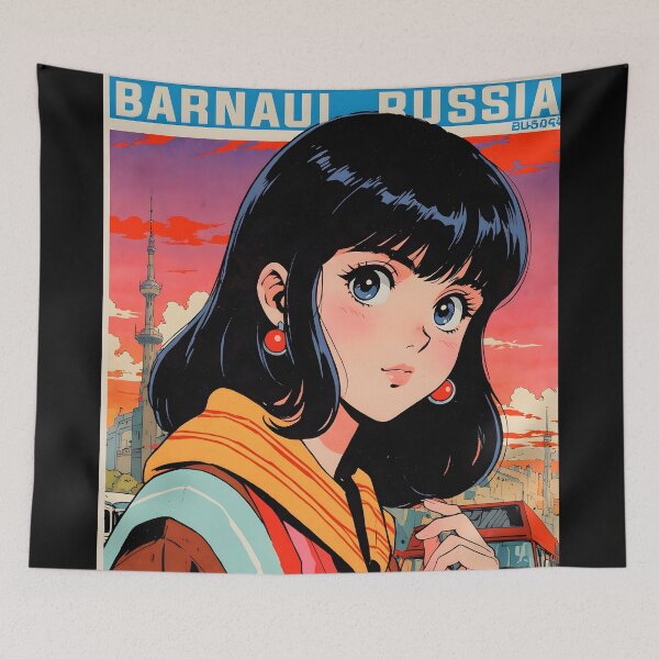 Item preview, Barnaul Russia Retro Anime Girl 80s Vintage Travel designed and sold by Retro-Anime9.