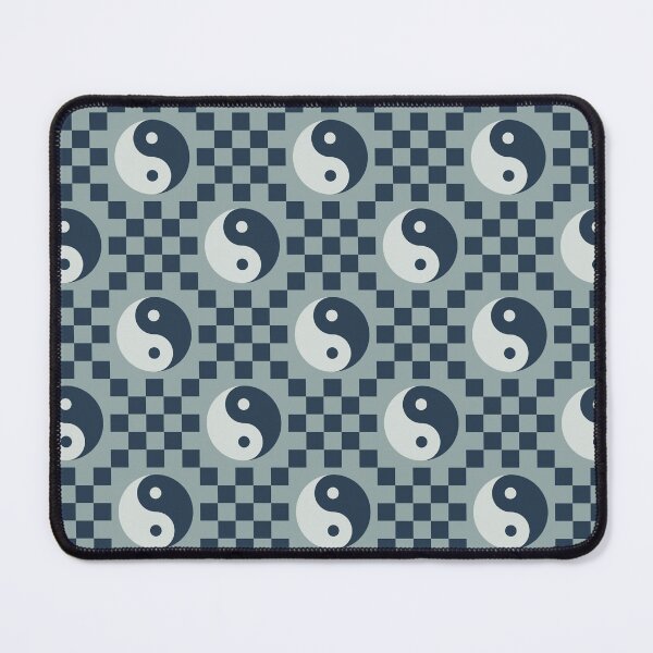 Item preview, Checkerboard Ying Yang Pattern 1 in Navy Blue designed and sold by nineFlorals.