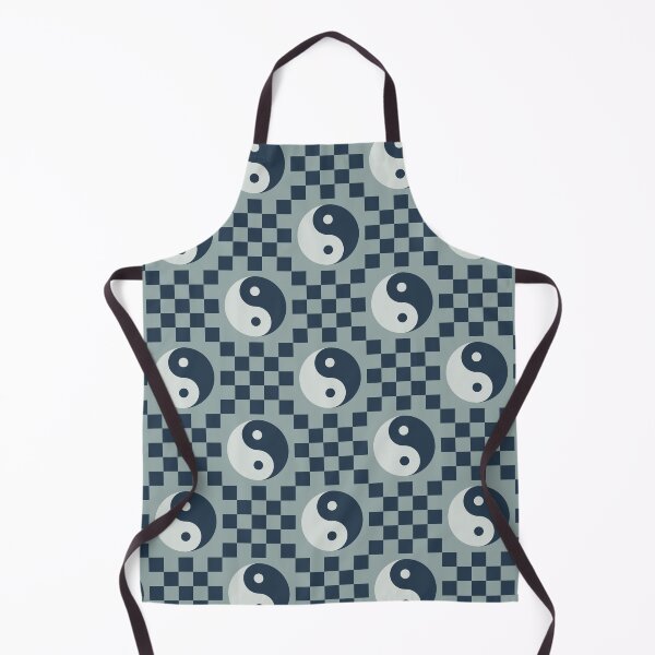 Item preview, Checkerboard Ying Yang Pattern 1 in Navy Blue designed and sold by nineFlorals.