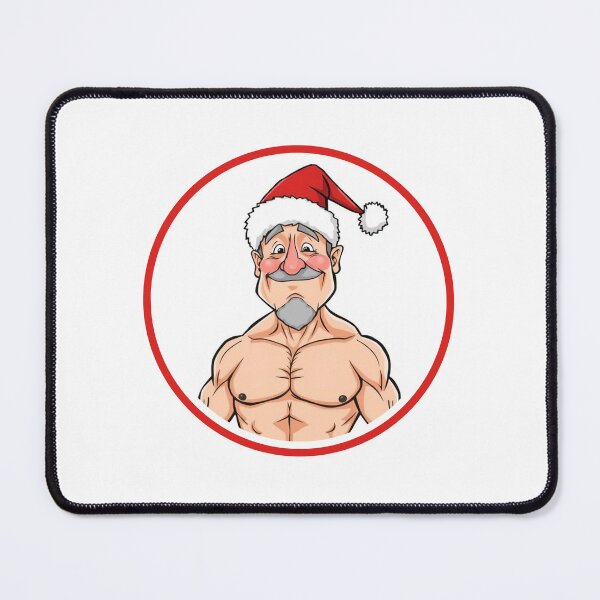 Item preview, Funny shirtless Santa Claus designed and sold by muscledaddies.
