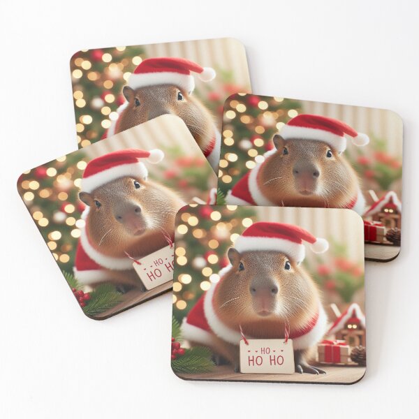 Item preview, Christmas Capybara "Ho Ho Ho" designed and sold by Mermaid's Whimsy.