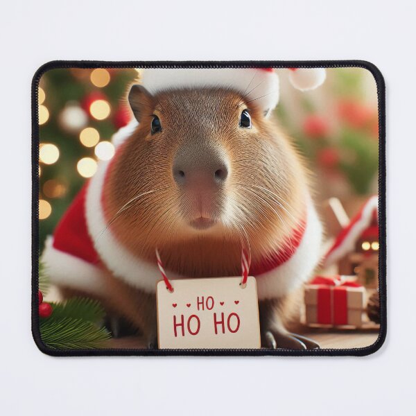 Item preview, Christmas Capybara "Ho Ho Ho" designed and sold by Mermaid's Whimsy.