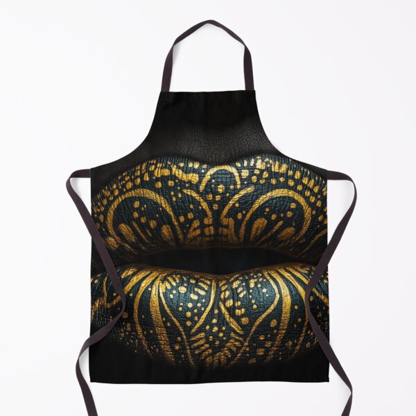 Item preview, Intricate golden patterns on bold black lips. designed and sold by DigiCre8.