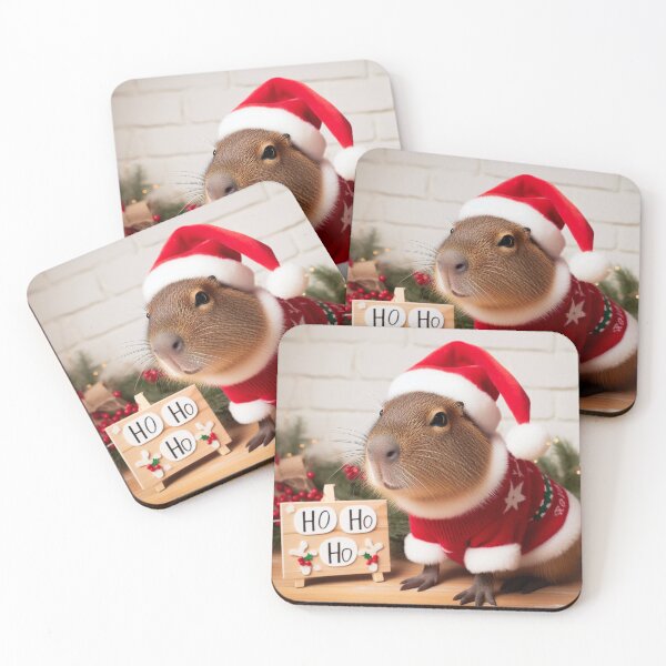 Item preview, Capybara - Capy Claus "Ho Ho Ho" designed and sold by Mermaid's Whimsy.