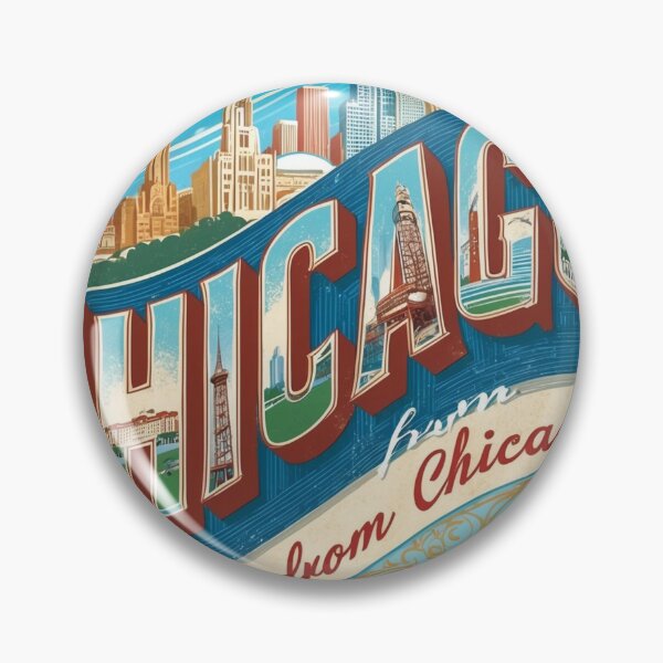 Item preview, Greetings from Chicago USA Vintage Travel Retro Postcard Design designed and sold by TravelPostcardGems.
