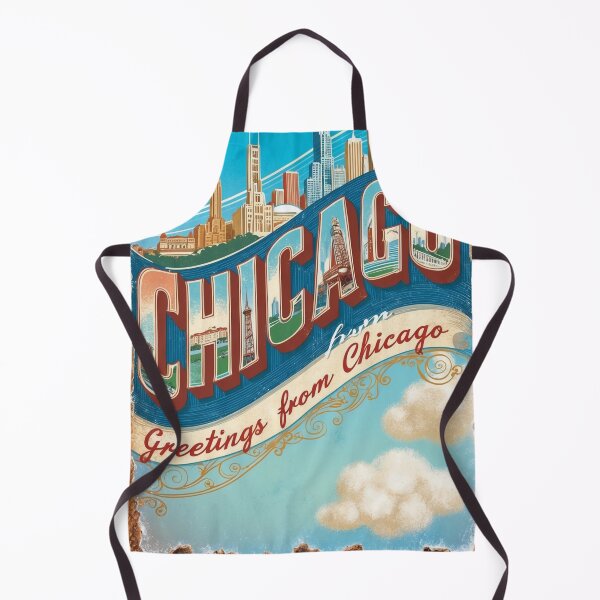 Item preview, Greetings from Chicago USA Vintage Travel Retro Postcard Design designed and sold by TravelPostcardGems.