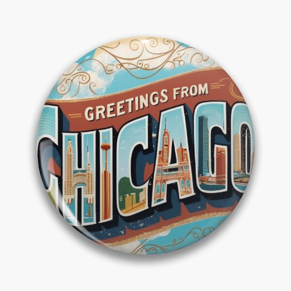 Item preview, Chicago USA Vintage Travel Retro Postcard Design designed and sold by TravelPostcardGems.