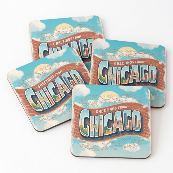 Item preview, Chicago USA Vintage Travel Retro Postcard Design designed and sold by TravelPostcardGems.