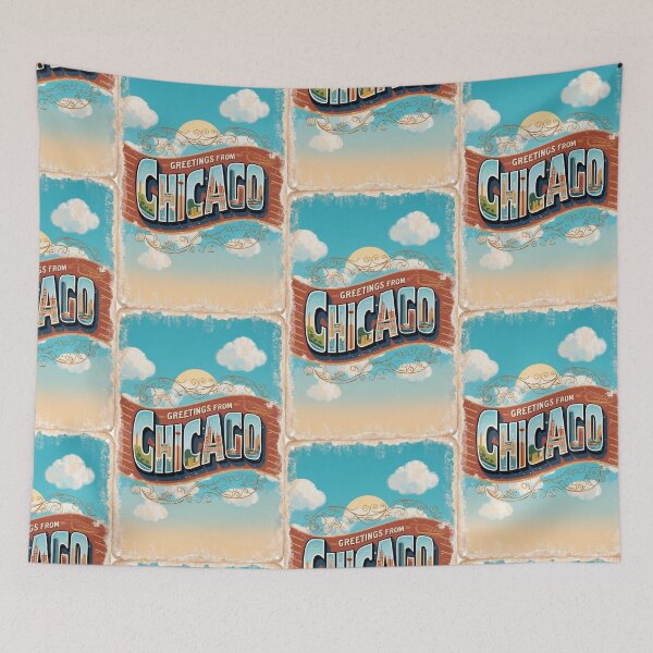 Item preview, Chicago USA Vintage Travel Retro Postcard Design designed and sold by TravelPostcardGems.