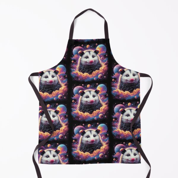 Item preview, Smiling opossum in cosmic clouds, synthwave space-themed art, fantasy animal galaxy design designed and sold by SubtleSplit.