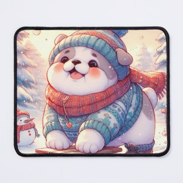 Artikelvorschau, Niedliche Kawaii Englische Bulldogge Winter Wunderland entworfen und verkauft von FaydeFlora.