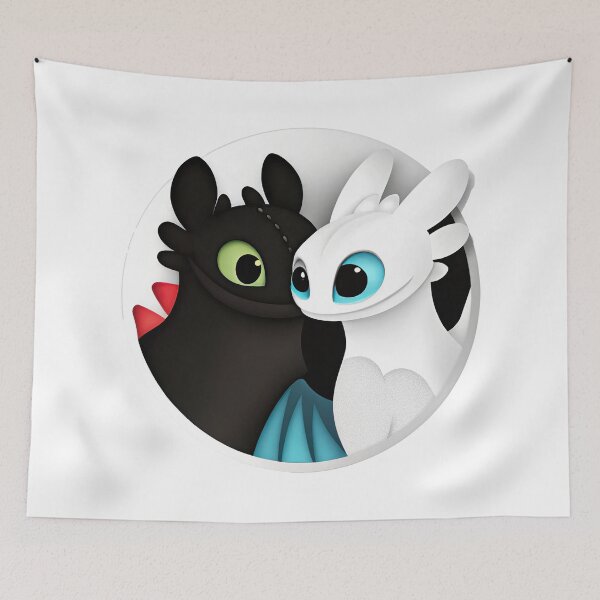 Item preview, Toothless And Night Fury, Light Fury And Toothless designed and sold by graphic-genie.