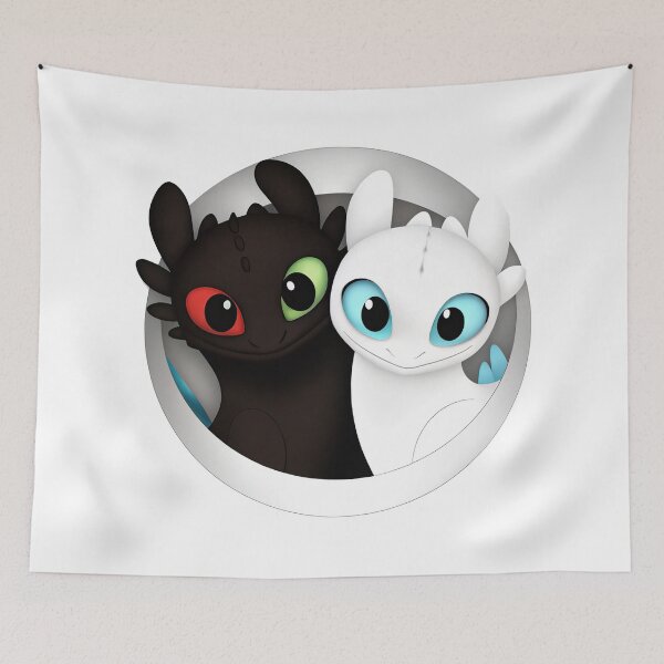 Item preview, Toothless And Night Fury, Light Fury And Toothless designed and sold by graphic-genie.
