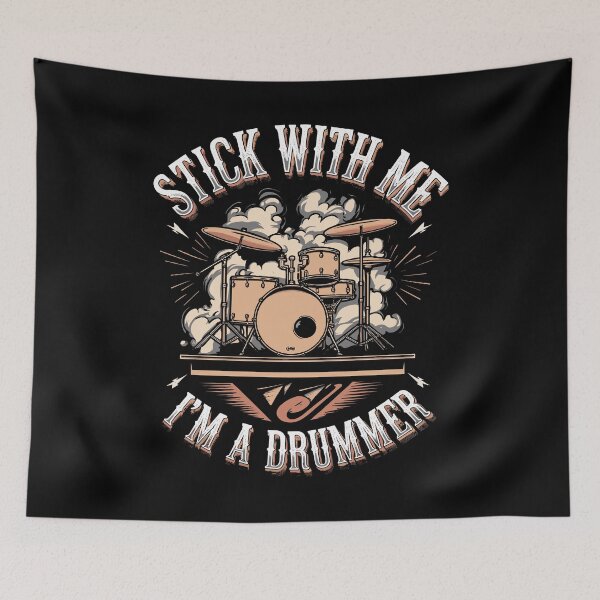Item preview, Stick With Me I'm A Drummer - Funny Drummer Art For Men Women Drum Set Drumming Lovers designed and sold by stmpdwrld.