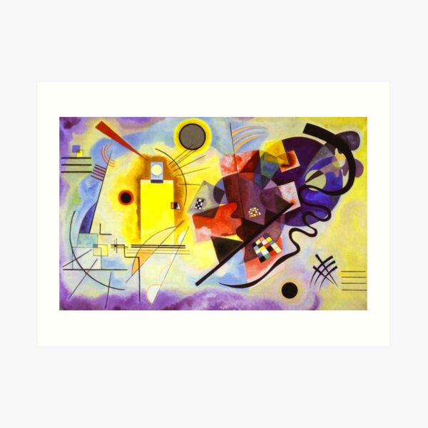 KANDINSKY. Wassily Kandinsky, amarillo, rojo, azul. Lámina artística