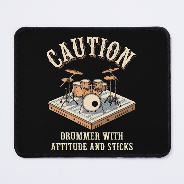 Item preview, CAUTION Drummer With Attitude And Sticks - Funny Drummer Art For Men Women Drum Set Drumming Lovers designed and sold by stmpdwrld.