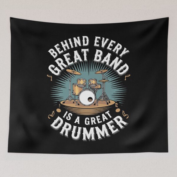 Item preview, Behind Every Great Band Is A Great Drummer - Funny Drummer Art For Men Women Drum Set Drumming Lovers designed and sold by stmpdwrld.