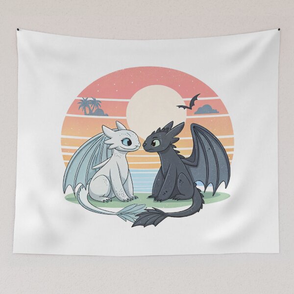 Item preview, Toothless And Night Fury, Light Fury And Toothless designed and sold by graphic-genie.