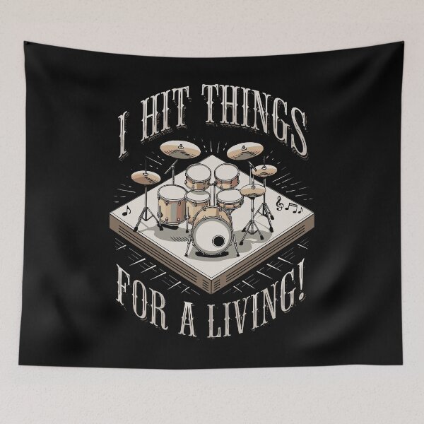 Item preview, I Hit Things For A Living. - Funny Drummer Art For Men Women Drum Set Drumming Lovers designed and sold by stmpdwrld.