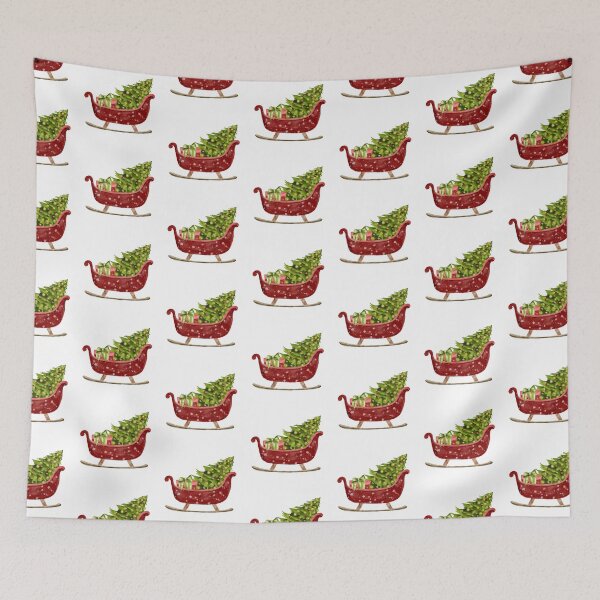 Item preview, christmas sleigh with presents designed and sold by pinkyfish1010.