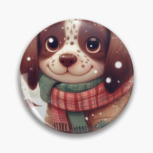 Item preview, Cozy German Shorthaired Pointer Puppy In A Winter Wonderland designed and sold by FaydeFlora.