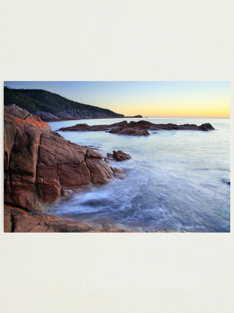 Thumbnail 1 of 3, Photographic Print, Sleepy Bay Sunrise, Freycinet Peninsula, Tasmania, Australia designed and sold by Chockstone.