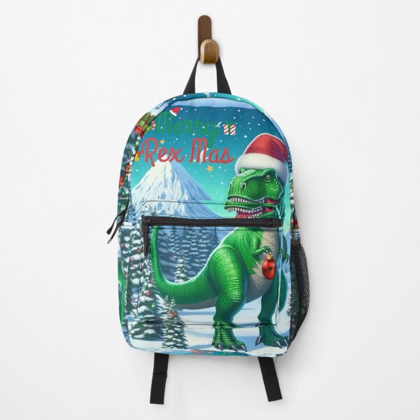 Item preview, Funny Merry Christmas Rex Mex TRex Dinosaur in Santa Hat surrounded by Christmas Tree and Presents designed and sold by Yogibear & Rachelle .
