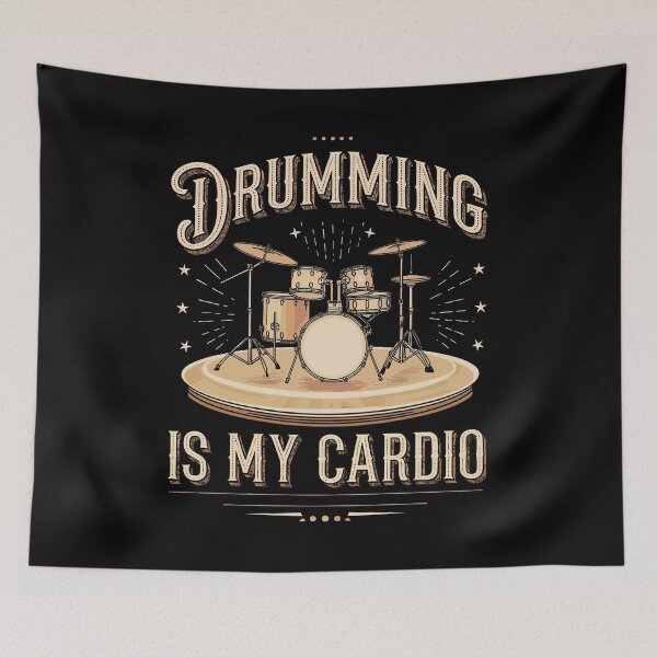 Item preview, Drumming Is My Cardio - Funny Drummer Art For Men Women Drum Set Drumming Lovers designed and sold by stmpdwrld.