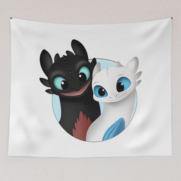 Item preview, Toothless And Night Fury, Light Fury And Toothless designed and sold by graphic-genie.