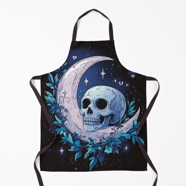 Item preview, AgathaRio - Mystical crescent moon and skull art, celestial gothic illustration designed and sold by SubtleSplit.