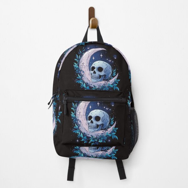 Item preview, AgathaRio - Mystical crescent moon and skull art, celestial gothic illustration designed and sold by SubtleSplit.