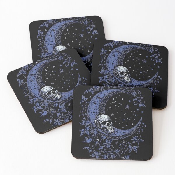 Item preview, AgathaRio - Gothic moon and skull design, celestial vines illustration, dark cosmic fantasy art designed and sold by SubtleSplit.