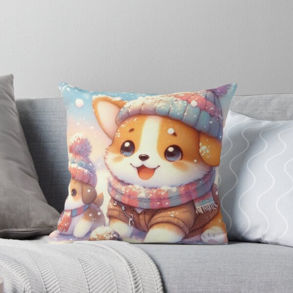 Artikelvorschau, Gemütliche Corgi-Welpen in einem Winterwunderland entworfen und verkauft von FaydeFlora.