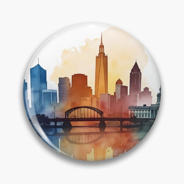 Item preview, Watercolor Pennsylvania Cities – Majestic Philadelphia Skyline designed and sold by pixelated_echoes.